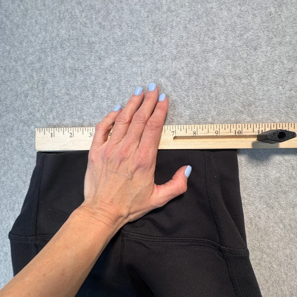 Alo Yoga Moto Leggings Black High Waisted Ribbed Panel Athletic Pants Womens‎ XS